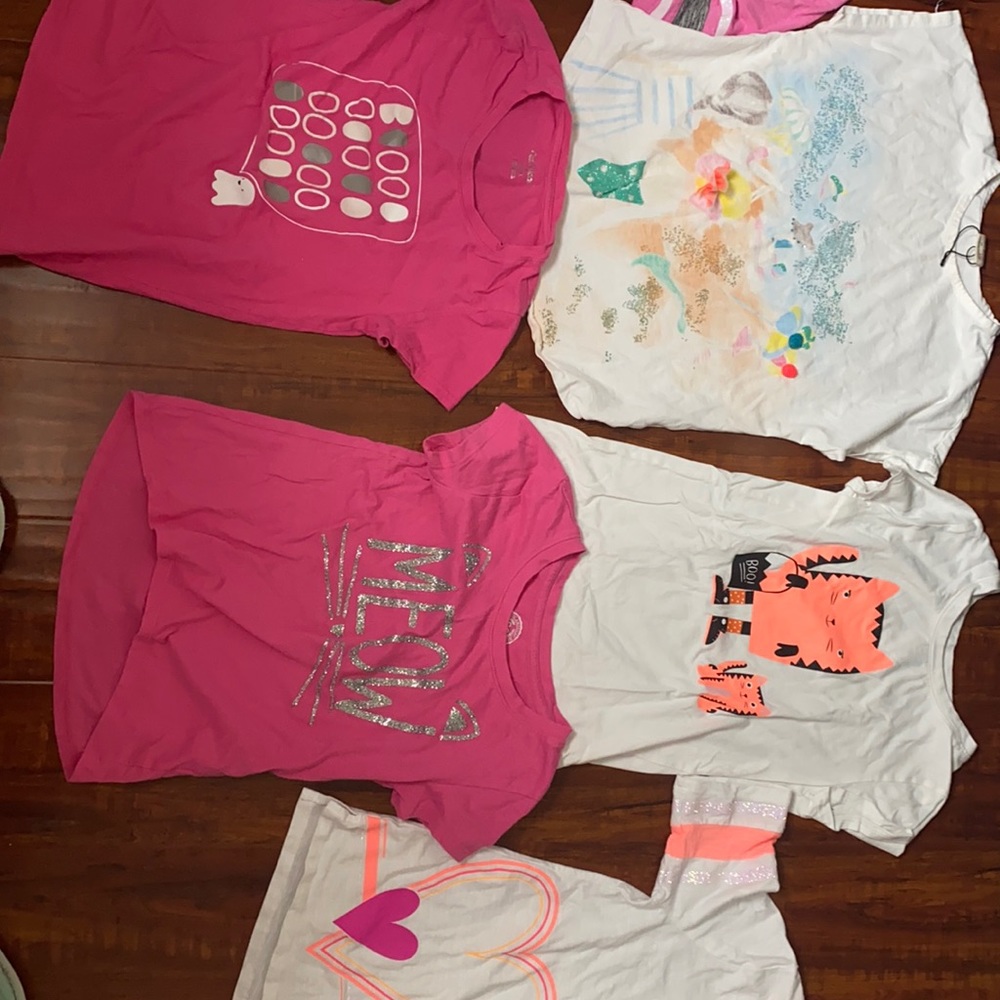 6 pairs cute of t-shirts size 10-12